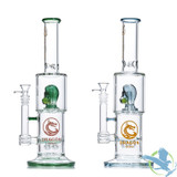 Dragon Glass Water Pipe With Thick Base & Man Gas Mask Perc - 940 Grams - 14 Inches [DGC-182]