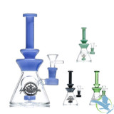 Shadow Glass Water Pipe Beaker Base With Circ Perc - 320 Grams - 8 Inches - Assorted Colors [SGE-159]