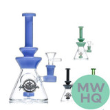 Shadow Glass Water Pipe Beaker Base With Circ Perc - 320 Grams - 8 Inches - Assorted Colors [SGE-159]
