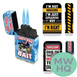 Smokezilla Patriotic Gearhead Dual Turbo Torch Lighter - Assorted Designs - Display of 12 [25838]