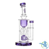 Calibear Fab Torus Recycler Glass Water Pipe Dab Rig Thick Base With Seed of Life Perc - 460 Grams - 9.25 Inches [GB16] - Purple