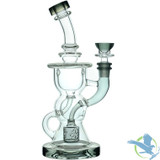 Calibear BTK Recycler Glass Water Pipe Dab Rig Thick Base With Three Seed of Life Perc - 425 Grams - 9 Inches [GB806] - Transparent Black
