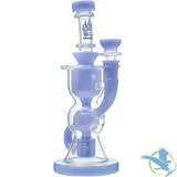 Calibear BTK Recycler Glass Water Pipe Dab Rig Thick Base With Three Seed of Life Perc - 425 Grams - 9 Inches [GB806] - Milky Blue