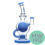 Calibear Colored Ball Glass Water Pipe Dab Rig Thick Base With Seed of Life Perc - 410 Grams - 8.5 Inches [GB325]