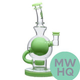 Calibear Colored Ball Glass Water Pipe Dab Rig Thick Base With Seed of Life Perc - 410 Grams - 8.5 Inches [GB325]