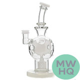 Calibear Exosphere Glass Water Pipe Dab Rig With Seed of Life Perc - 410 Grams - 8.5 Inches [GB319-Thin Maria Cap]