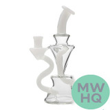 Calibear Premium Twisted Recycler Water Pipe Dab Rig With Color Accented Tubes - 275 Grams - 8 Inches [GB950]