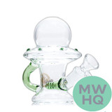 Shadow Glass Water Pipe UFO Themed Bubbler With Inline Perc - 230 Grams - 5 Inches - Assorted Colors [SGE-166]