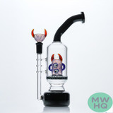 Shadow Glass Water Pipe Crossed Eyes Creature Design Bent Neck Honeycomb Perc + Inline Perc - 600 Grams - 11.5 Inches - Assorted Colors [SGE-059]