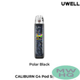 Uwell CALIBURN G4 1300mAh Pod System Starter Kit With 2 x 3ML Refillable CALIBURN GPP Integrated Coil Cartridge Pod