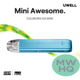 Uwell CALIBURN G4 Mini 1100mAh Pod System Starter Kit With 3ML Refillable CALIBURN GPP Integrated Coil Cartridge Pod