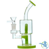 BoroTech Popular Glass Water Pipe Dab Rig With Double Slitted Cut Perc Designed By Calibear - 230 Grams - 7.5 Inches [TO005-S]