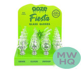 Ooze Fiesta Glass Globes 510 Thread Atomizers With Dual Quartz Coils - Display of 12