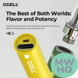 CCELL M3 Plus Dual Heat 350mAh Variable Voltage 510 Thread Rechargeable Battery With USB Adapter