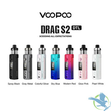 VooPoo Drag S2 60W 2500mAh Pod System Starter Kit With Refillable 5ML PnP X Pod Tank