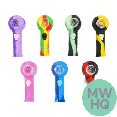 Stratus Silicone Skull Glow In The Dark Hand Pipe Spoon - 85 Grams - 4.25 Inches (MSRP $19.99)
