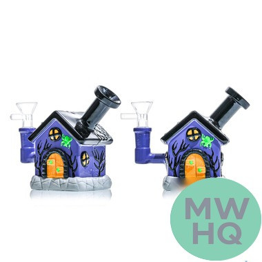 Dragon Glass Haunted House Theme Water Pipe - 180 Grams - 4.5 Inches - Assorted Colors [DGE-462] (MSRP $32.00)