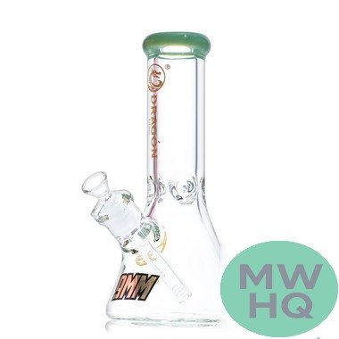 Dragon Glass Straight Tube Bong Water Pipe Beaker Base With Diffused Downstem & Ice Catcher - 840 Grams - 10 Inches - Assorted Colors [DGE-474] (MSRP $35.00)