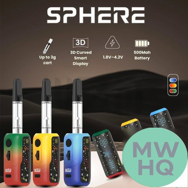 Luzid Sphere 500mAh VV 510 Cartridge Device Mod Battery With 3D Curved Screen - Display of 5 (MSRP $34.99 Each)