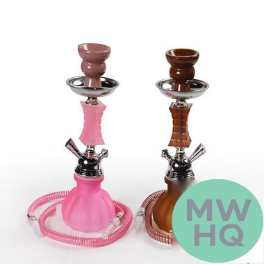 Ishisha Small 11 Inch Frosted Pumpkin Base Single Hose Hookah - Assorted Colors (MSRP $14.99)