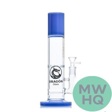 Dragon Glass Straight Tube Bong Water Pipe With Inline Perc & Thick Base - 588 Grams - 11 Inches - Assorted Colors [DGD-157] (MSRP $32.00)