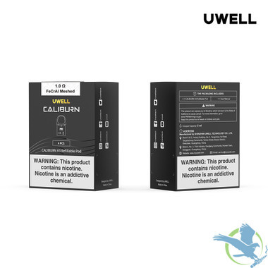Uwell CALIBURN A3 2ML Refillable Replacement Pods - Pack of 4 (MSRP $19.99)