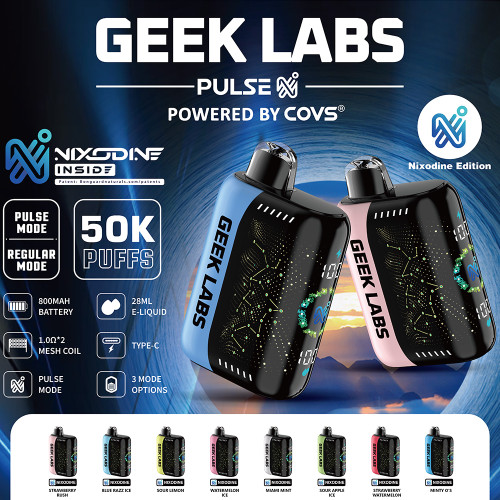 Geek Labs Pulse X 50K Puffs 28ML Nixodine Disposable Device With 3D Curved Screen - Display of 5
