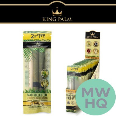 King Palm Mini Size Hand Rolled Leaf - Display Of 20 Packs
