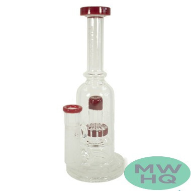 T'attoo USA Glass Water Pipe Bottle Design With Tire Perc - 401 Grams - 9 Inches - Assorted Colors [C33]