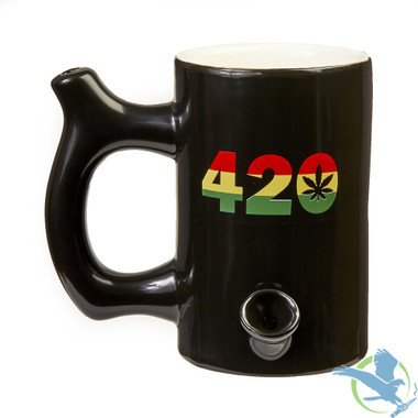 Roast & Toast Ceramic Mug 420 Design by Fashioncraft - Large - Black 420 Rasta