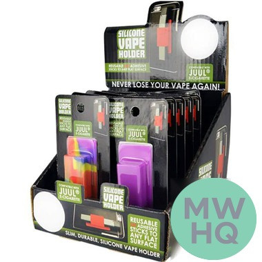 Novelty Inc Silicone Vape Holder Adhesive - Assorted Colors - Display of 12
