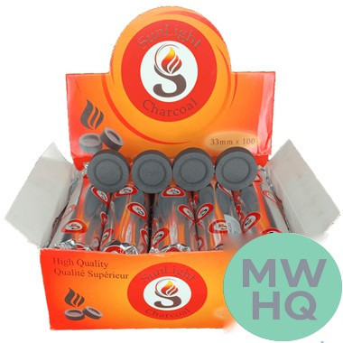 Sunlight Charcoal 33MM Round Style - Pack of 10 - Display of 10 Packs
