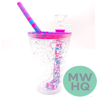 Silicone Slushy Cup To-Go 8 Inches Water Pipe - Assorted Colors