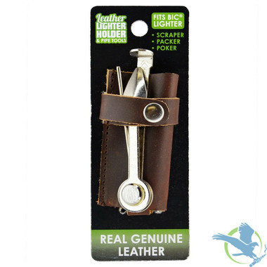 Smokezilla Real Genuine Leather Lighter Holder With Pipe Tools - Display of 6