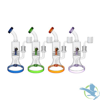 Tsunami Glass Water Pipe Concentrate Rig With Showerhead & Tire Percs - 547 Grams - 11 Inches