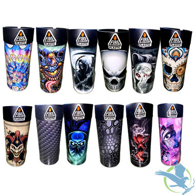 Smokezilla Fire Retardant Plastic Tin Butt Bucket - Assorted Designs - Display of 12