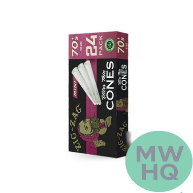 Zig-Zag 70's Mini Pre-Rolled Cones - Pack of 24 Cones - Display of 12 Packs