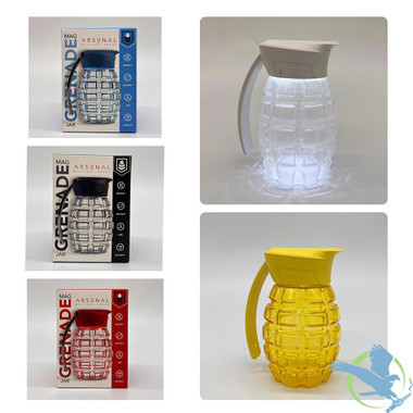 Arsenal Military Grade MAG Grenade Airtight Jar with LED Light & Magnifying Glass - Assorted Colors