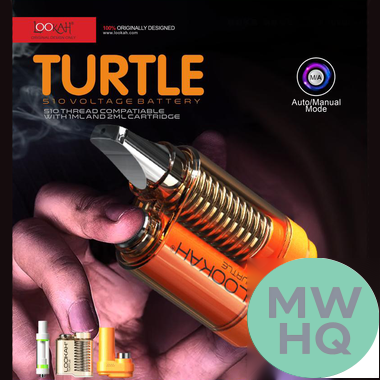 Lookah Turtle 400mAh Variable Voltage 510 Thread Battery - Display of 5