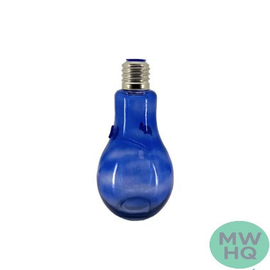 Glass Mini Water Pipe With Electric Bulb Design + 2 Holes For Downstem - 160 Grams - 5 Inches - Assorted Colors [OB-028]
