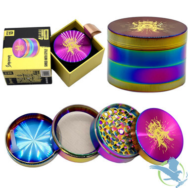 Shredder 4 Piece Large Grinder - Style 13 - 63mm - 4 Part - Rainbow