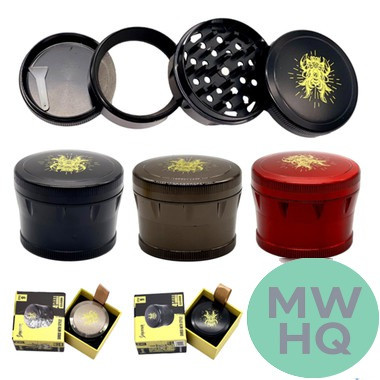 Shredder 4 Piece Extra Large Grinder - Style 9 - 63mm - 4 Part - Assorted Colors