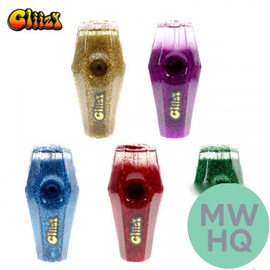 Gliizy Rays Diamond Shape Glittered Glycerin Glass Hand Pipe - 140 Grams - 4.5 Inches