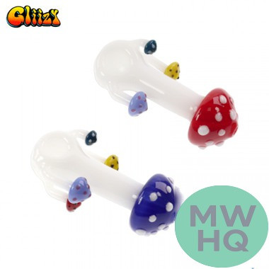 Gliizy Newborn Mushroom Glass Hand Pipe - 100 Grams - 4.3 Inches