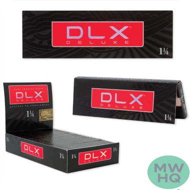 DLX Deluxe Fine Smoking Paper 1 1/4 Size Rolling Papers - Pack of 50 - Display of 24 Packs