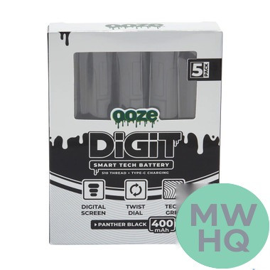 Ooze Digit Smart Tech Battery 400mAh 510 Device Pen With Digital Screen & Twist Dial - Display of 5