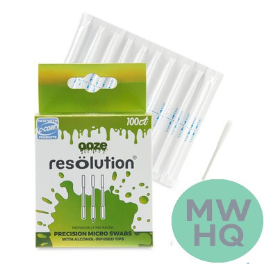 Ooze Resolution Precision Micro Swabs With Alcohol-Infused Tips - 100ct