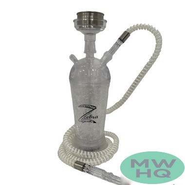 Zebra Smoke Mini Cooper 12 Inch Single Hose Hookah With LED Lights - Assorted Colors