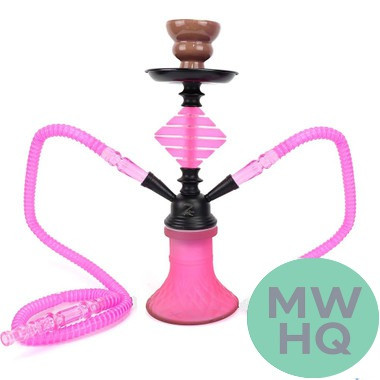 Zebra Smoke Henry 12 Inch Double Hose Hookah - Assorted Colors