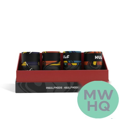 Wulf Mods Airtight Glass Nug Jar - Assorted Colors - Display of 4
